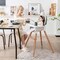 Costway Baby High Chair Wooden Feeding Chair with 4-Gear Tray & Removable Cushion Beige/Grey
